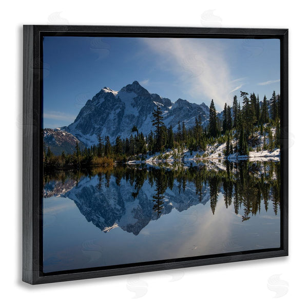 Stupell Industries Nancy Crowell | Winter Lake Snowy Mountain Landscape Water Reflection Wall Art