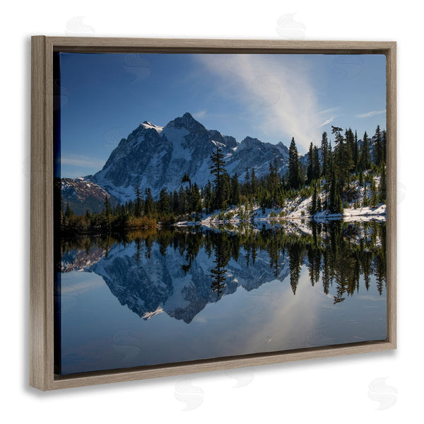 Stupell Industries Nancy Crowell | Winter Lake Snowy Mountain Landscape Water Reflection Wall Art