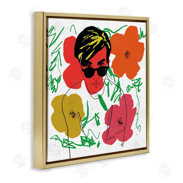Stupell Industries Nancy Ferrara | Andy In Glasses Expressive Artist Abstract Flowers Wall Art