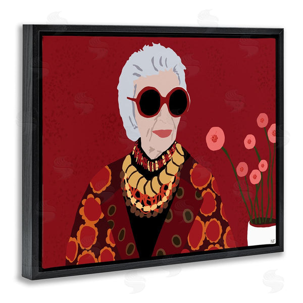 Stupell Industries Nancy Ferrara | Apfel Fashion Icon Glamourous Red Portrait