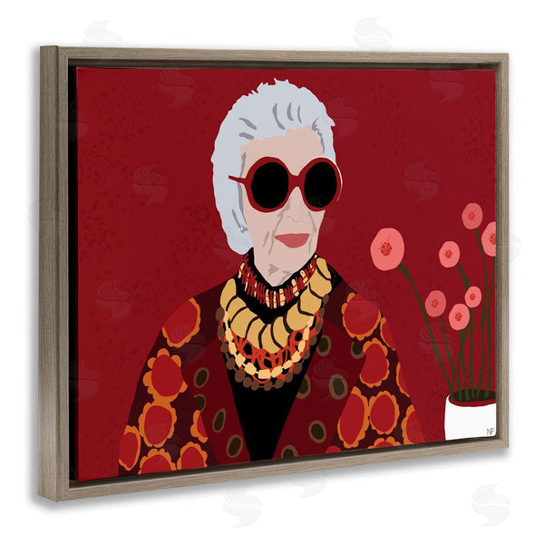 Stupell Industries Nancy Ferrara | Apfel Fashion Icon Glamourous Red Portrait