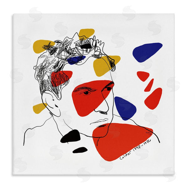 stupell industries Nancy Ferrara | Calder Artist Abstract Portrait Primary Pop Shapes