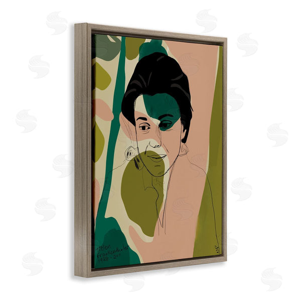Stupell Industries Nancy Ferrara | Frankenthaler Painter Portrait Abstract Green Shapes