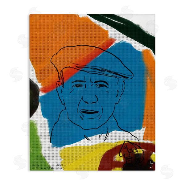 stupell industries Nancy Ferrara | Modern Picasso Portrait Vibrant Abstract Shapes