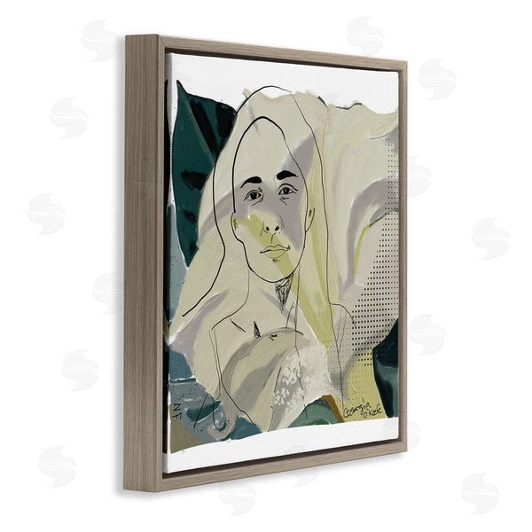 Stupell Industries Nancy Ferrara | O'Keefe Artist Portrait Off-White Lily Floral Wall Art