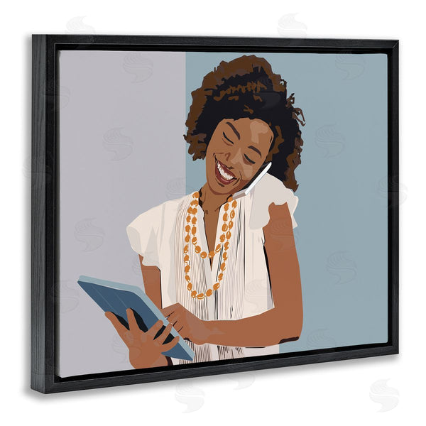 Stupell Industries Nancy Ferrara | Professional Woman With Tablet Office Portrait
