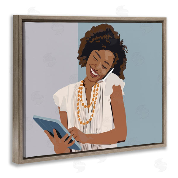 Stupell Industries Nancy Ferrara | Professional Woman With Tablet Office Portrait