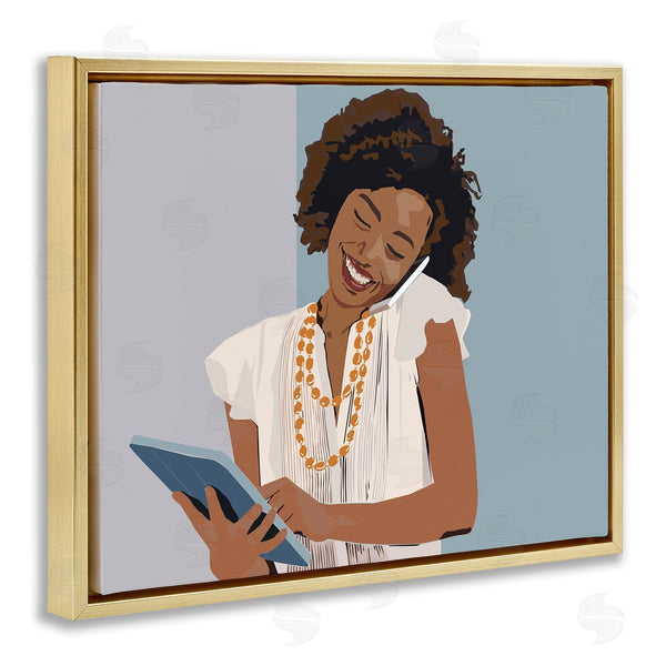 Stupell Industries Nancy Ferrara | Professional Woman With Tablet Office Portrait