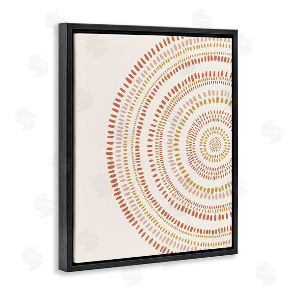 Stupell Industries Nancy McKenzie | Boho Circle Striped Pattern Abstract Red Yellow Tones Wall Art