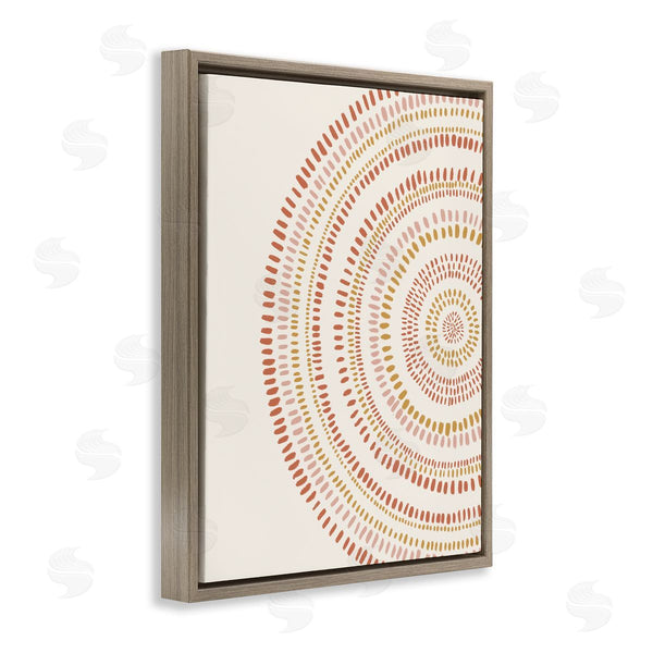 Stupell Industries Nancy McKenzie | Boho Circle Striped Pattern Abstract Red Yellow Tones Wall Art