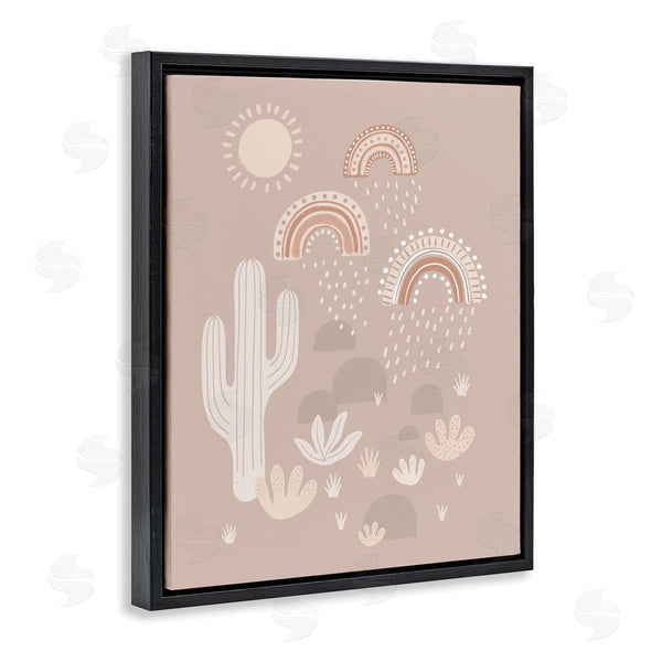 Stupell Industries Nancy McKenzie | Muted Desert Landscape Triple Rainbow Soft Cactus Wall Art