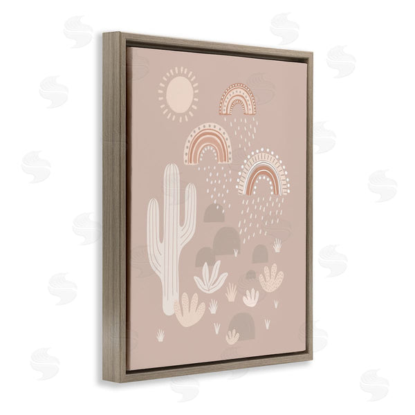 Stupell Industries Nancy McKenzie | Muted Desert Landscape Triple Rainbow Soft Cactus Wall Art