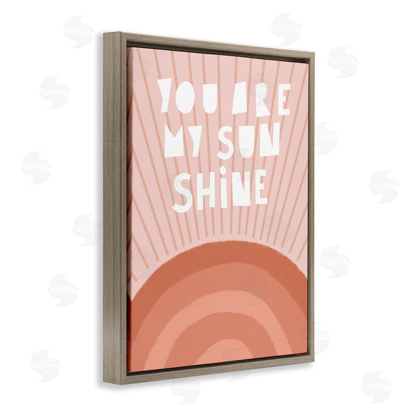 Stupell Industries Nancy McKenzie | My Sunshine Motivational Phrase Orange Blush Rainbow Sunrays Wall Art