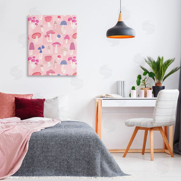Stupell Industries Nancy McKenzie | Pastel Pink Mushrooms Wall Art