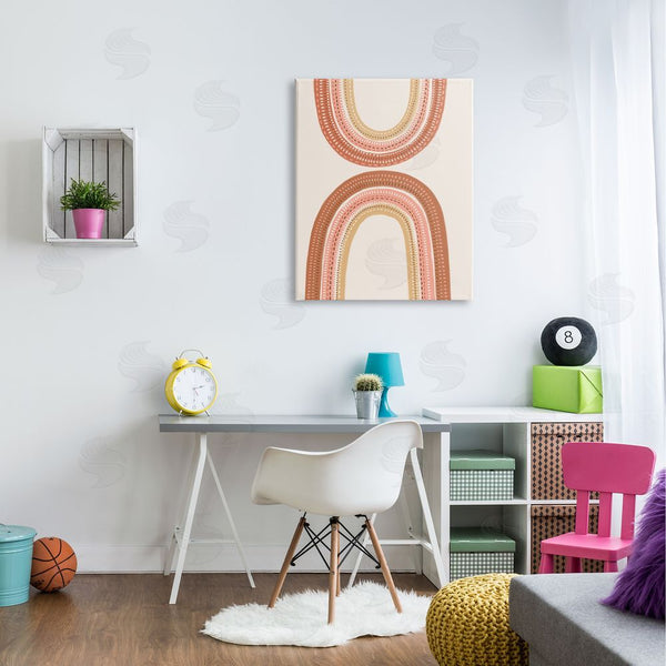 Stupell Industries Nancy McKenzie | Rainbow Reflection Earth Color Palette Crochet Inspired Pattern Wall Art