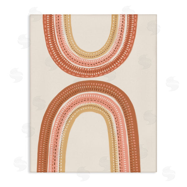 stupell industries Nancy McKenzie | Rainbow Reflection Earth Color Palette Crochet Inspired Pattern Wall Art