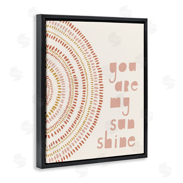 Stupell Industries Nancy McKenzie | You're My Sunshine Motivational Phrase Boho Stripe Circle Wall Art