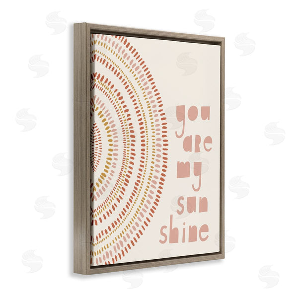 Stupell Industries Nancy McKenzie | You're My Sunshine Motivational Phrase Boho Stripe Circle Wall Art
