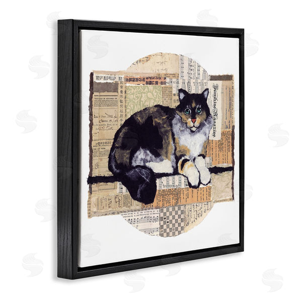 Stupell Industries Nancy Overton | Cat With Vintage Collage