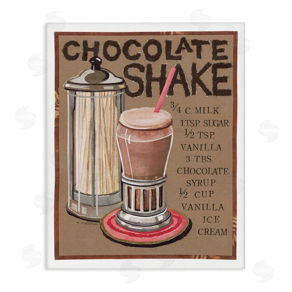 stupell industries Nancy Overton | Chocolate Shake Recipe Wall Art