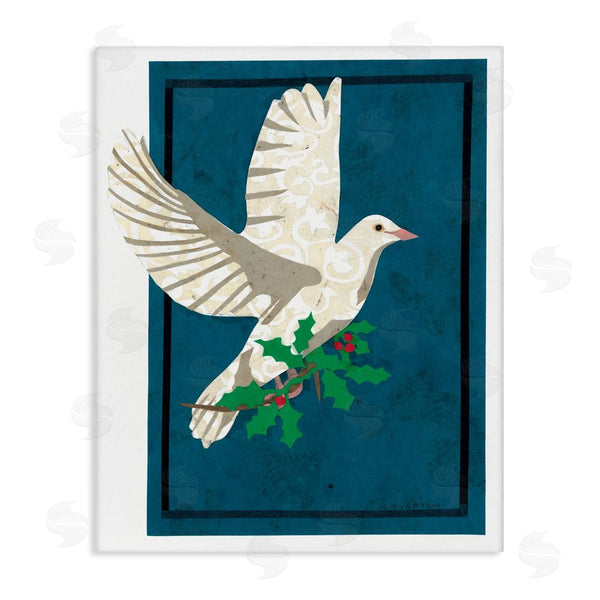 stupell industries Nancy Overton | Christmas Dove with Holly Wall Art