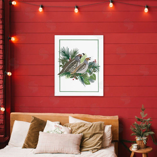 Stupell Industries Nancy Overton | Christmas Quail & Fir Wall Art