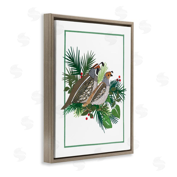 Stupell Industries Nancy Overton | Christmas Quail & Fir Wall Art