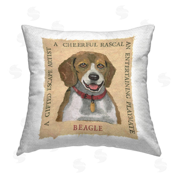 Stupell Industries Nancy Overton | Fun Beagle Pet Phrases Printed Throw Pillow