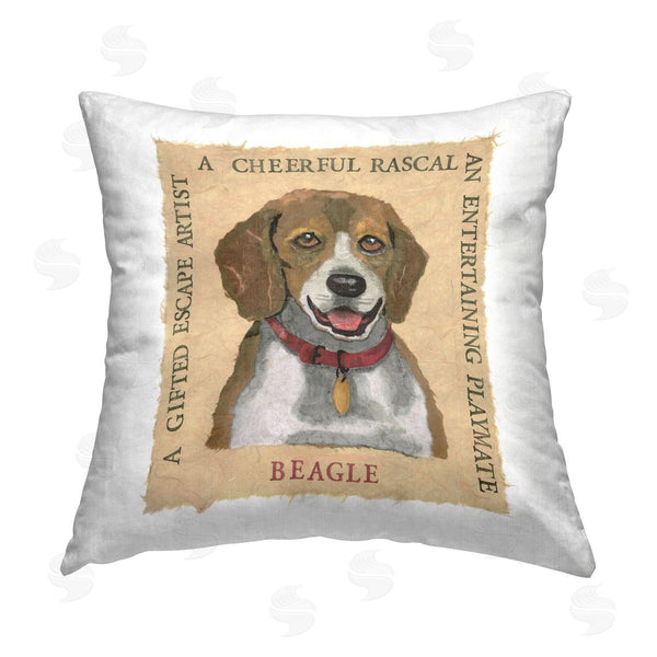 stupell industries Nancy Overton | Fun Beagle Pet Phrases Printed Throw Pillow