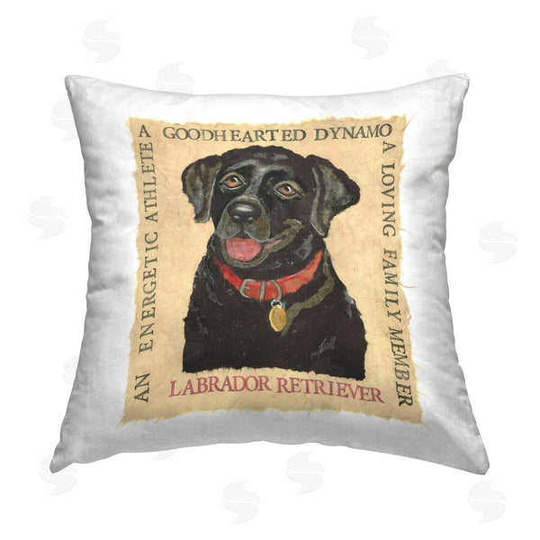 stupell industries Nancy Overton | Fun Black Labrador Phrases Printed Throw Pillow