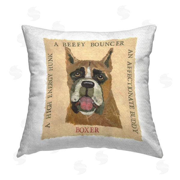 Stupell Industries Nancy Overton | Fun Boxer Pet Phrases Printed Throw Pillow