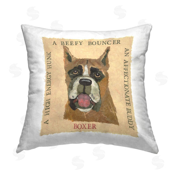 stupell industries Nancy Overton | Fun Boxer Pet Phrases Printed Throw Pillow