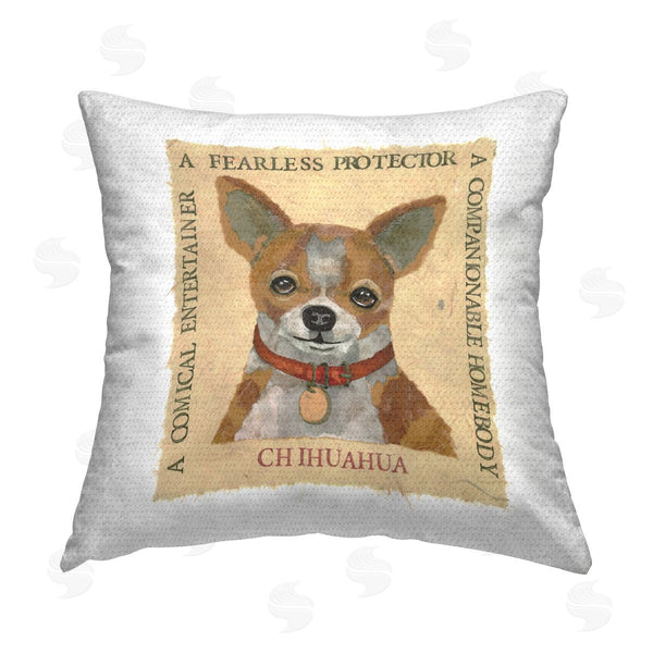 Stupell Industries Nancy Overton | Fun Chihuahua Pet Phrases Printed Throw Pillow