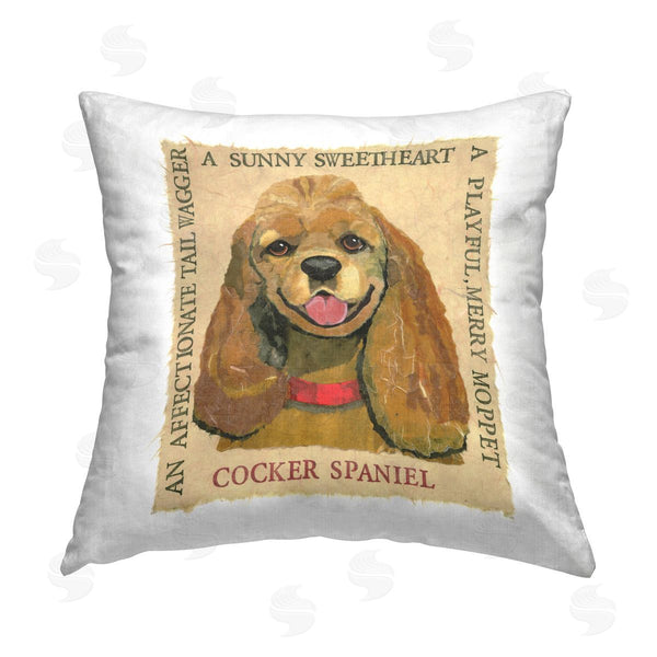 stupell industries Nancy Overton | Fun Cocker Spaniel Phrases Printed Throw Pillow
