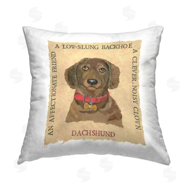 stupell industries Nancy Overton | Fun Dachshund Pet Phrases Printed Throw Pillow