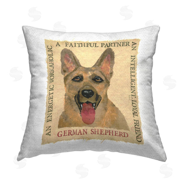 Stupell Industries Nancy Overton | Fun German Shepherd Phrases Printed Throw Pillow