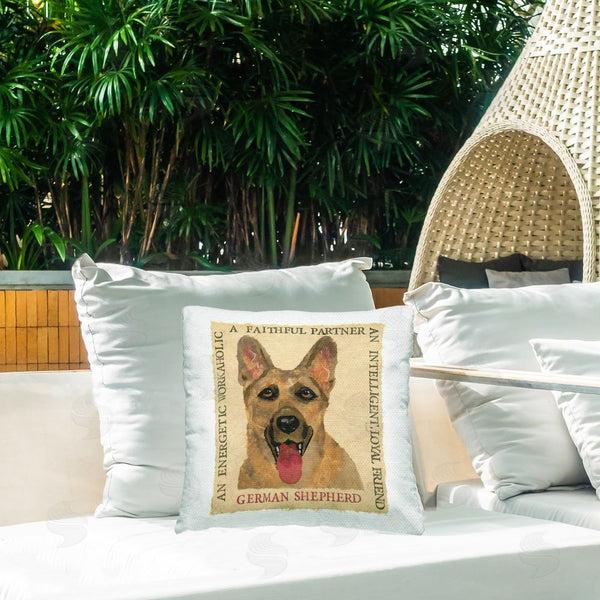 Stupell Industries Nancy Overton | Fun German Shepherd Phrases Printed Throw Pillow