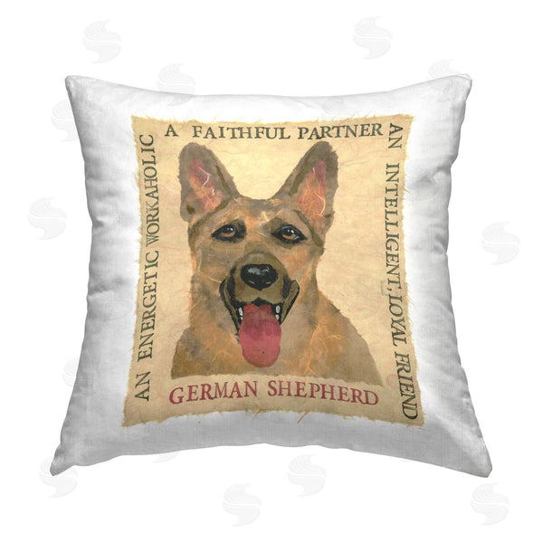stupell industries Nancy Overton | Fun German Shepherd Phrases Printed Throw Pillow