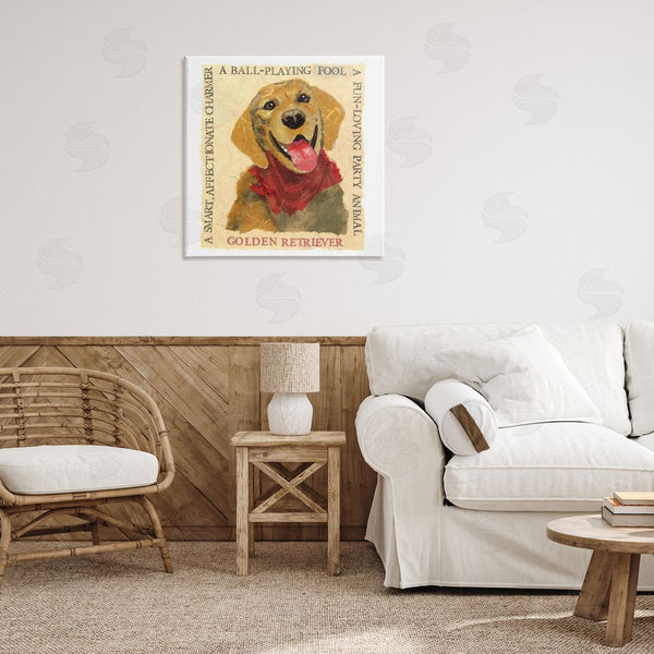 Stupell Industries Nancy Overton | Fun Golden Retriever Phrases Wall Art