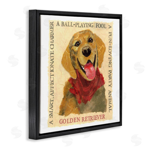 Stupell Industries Nancy Overton | Fun Golden Retriever Phrases Wall Art