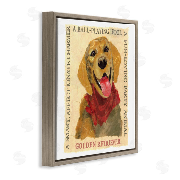 Stupell Industries Nancy Overton | Fun Golden Retriever Phrases Wall Art