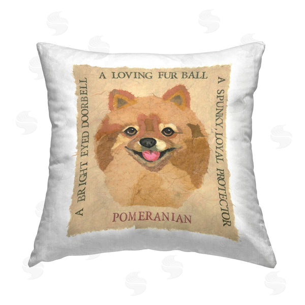 stupell industries Nancy Overton | Fun Pomeranian Pet Phrases Printed Throw Pillow