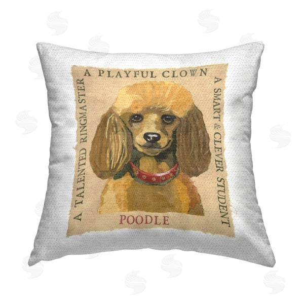Stupell Industries Nancy Overton | Fun Poodle Pet Phrases Printed Throw Pillow