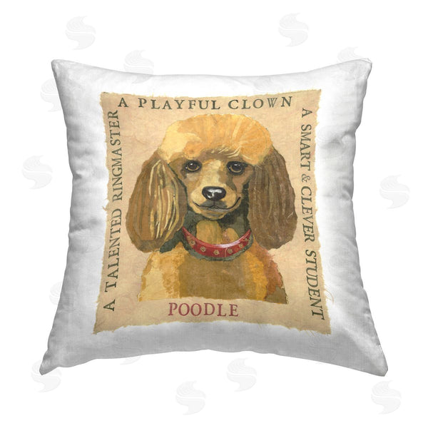 stupell industries Nancy Overton | Fun Poodle Pet Phrases Printed Throw Pillow