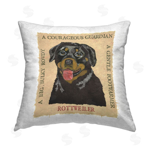 Stupell Industries Nancy Overton | Fun Rottweiler Pet Phrases Printed Throw Pillow