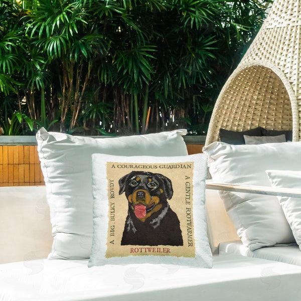 Stupell Industries Nancy Overton | Fun Rottweiler Pet Phrases Printed Throw Pillow