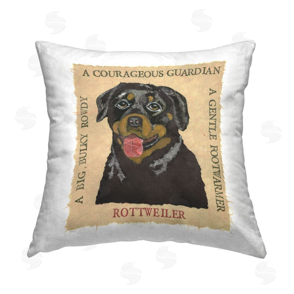 stupell industries Nancy Overton | Fun Rottweiler Pet Phrases Printed Throw Pillow