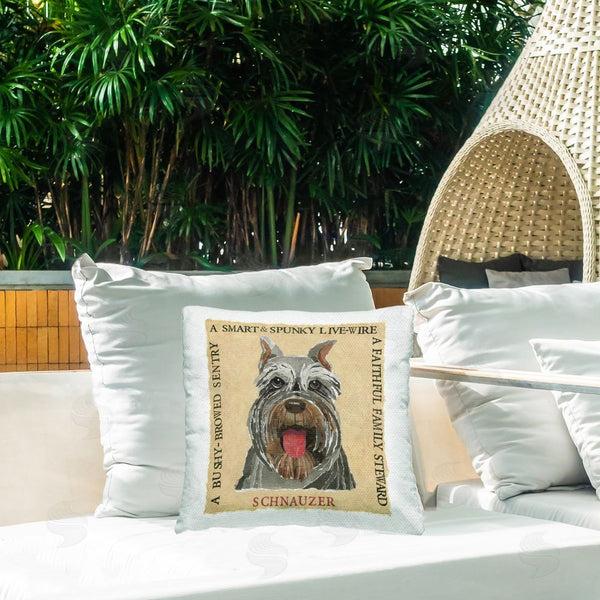Stupell Industries Nancy Overton | Fun Schnauzer Pet Phrases Printed Throw Pillow