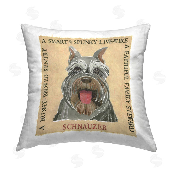 stupell industries Nancy Overton | Fun Schnauzer Pet Phrases Printed Throw Pillow
