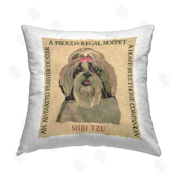 Stupell Industries Nancy Overton | Fun Shih Tzu Pet Phrases Printed Throw Pillow